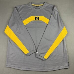 Nike Team‎ 2000s Michigan Shirt Mens Size 3XL XXXL Gray Yellow Y2K Sporty Mesh
